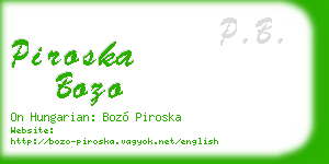 piroska bozo business card