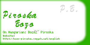 piroska bozo business card